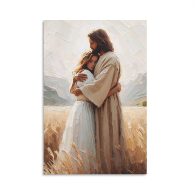 Jesus Hugging Canvas