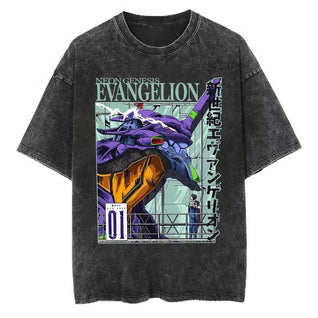Neon Genesis Evangelion Printed Unisex Washed T-Shirt