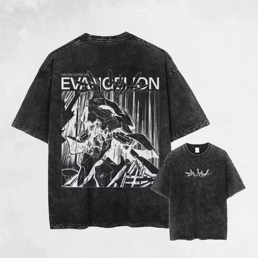 Evangelion Printed Unisex Washed T-Shirt