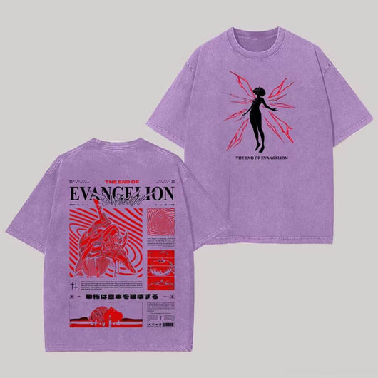 The End Of Evangelion Printed Unisex Washed T Shirt