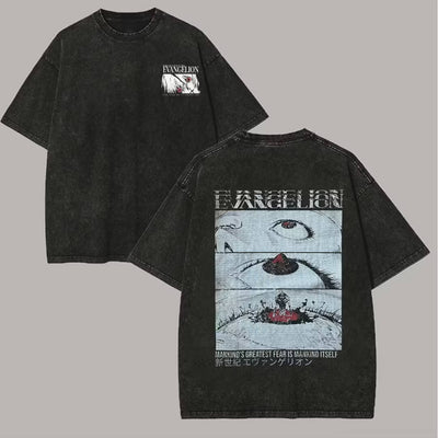 Neon Genesis Evangelion Printed Unisex Washed T-Shirt
