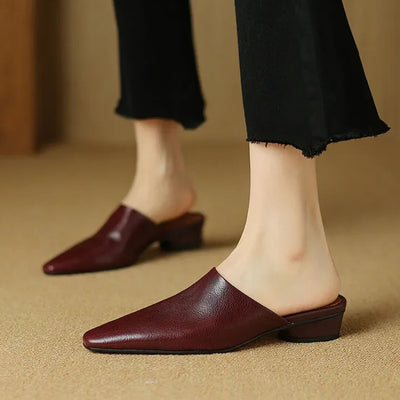 Serena Genuine Leather Mules