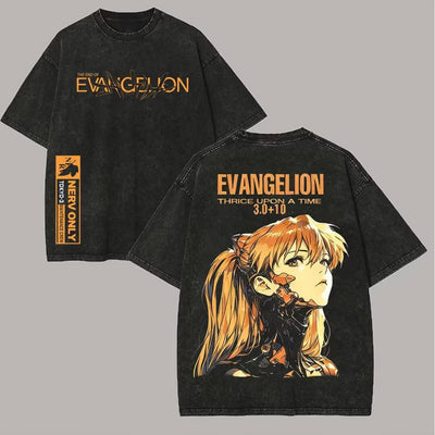 Neon Genesis Evangelion Printed Unisex Washed T-Shirt