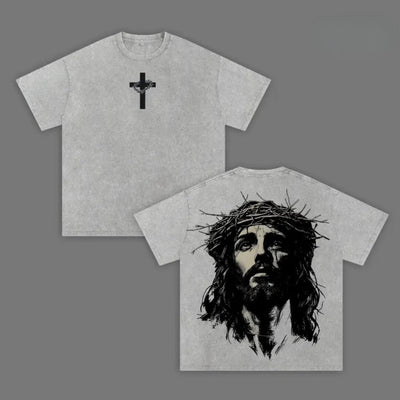 Jesus Crown of Thorns Washed T-Shirt