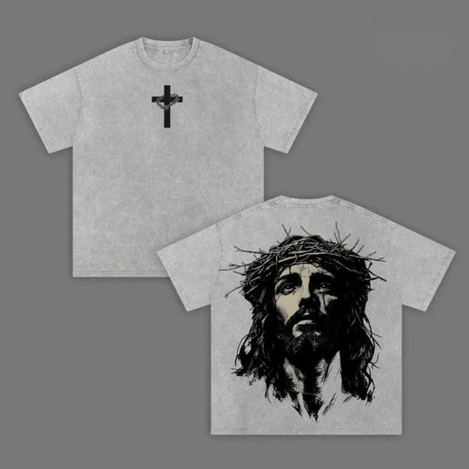 Jesus Crown of Thorns Washed T-Shirt