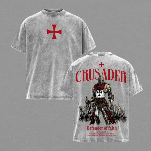 Crusader Defender of Faith Washed T-Shirt
