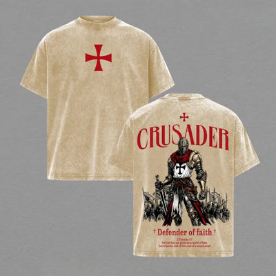 Crusader Defender of Faith Washed T-Shirt
