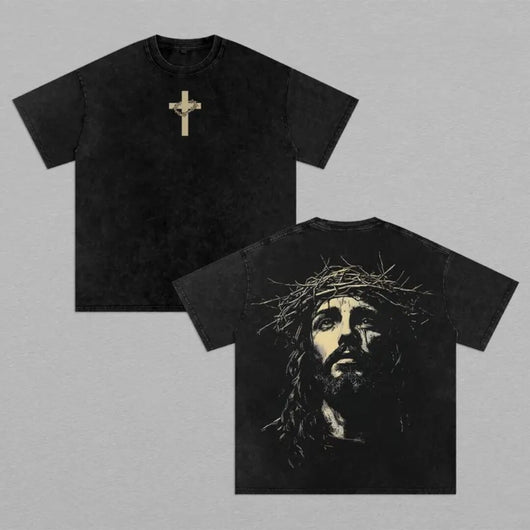 Jesus Crown of Thorns Washed T-Shirt