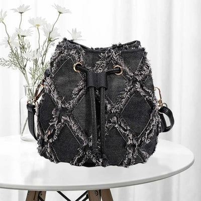 Cassia Denim Bucket Bag