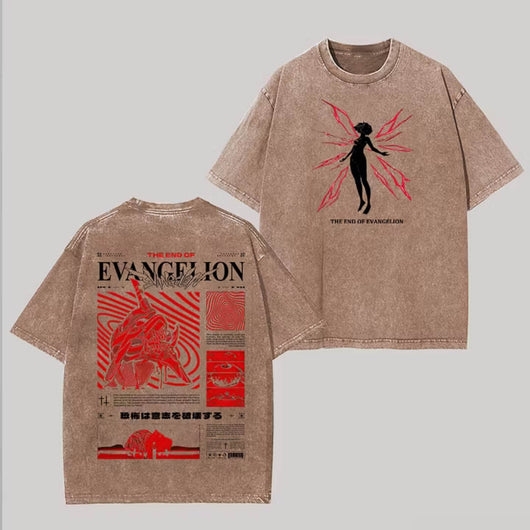 The End Of Evangelion Printed Unisex Washed T Shirt