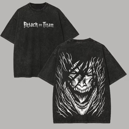 Attack on Titan Printed Unisex Washed T-Shirt