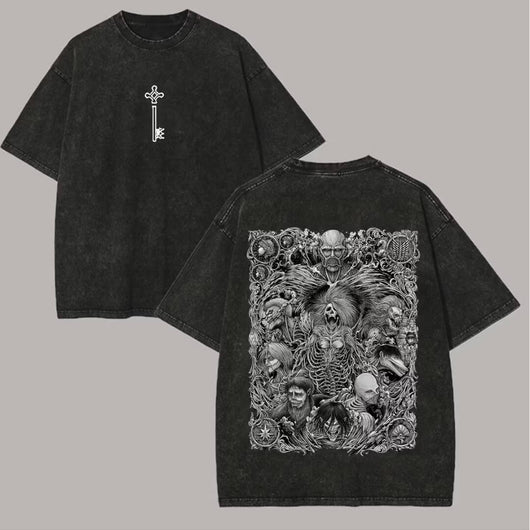 Attack on Titan Oversize Washed T-Shirt