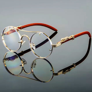 Panther Retro Round Glasses