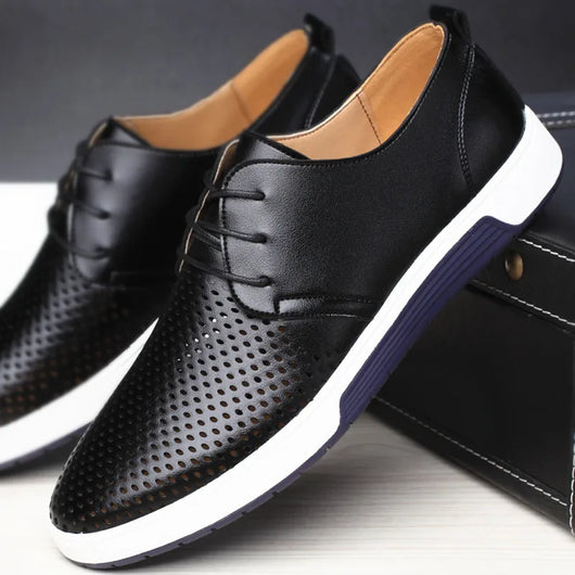 Zapatos Breathable Leather Brogues