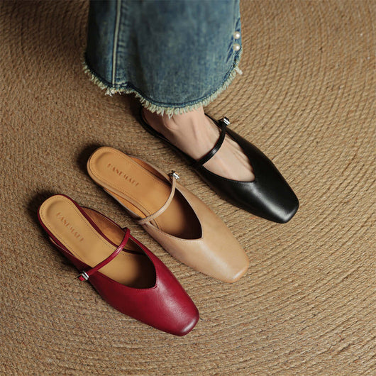 Elara Leather Mules