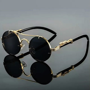 Panther Retro Round Glasses