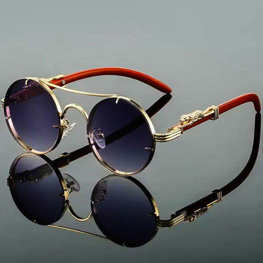 Panther Retro Round Glasses