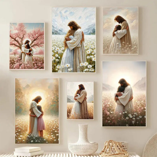 Jesus Hugging Canvas