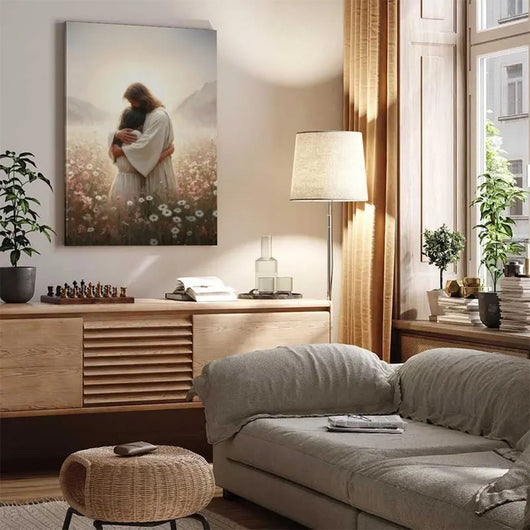 Jesus Hugging Canvas
